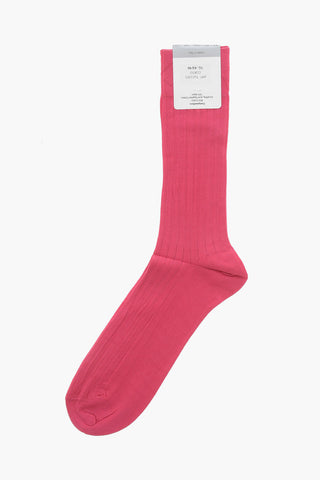 Ribbed Cotton Blend Socks