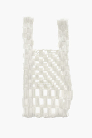 Borsa Tote a Quadri con Dettagli Semi-Trasparenti