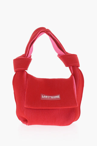 Two-Tone Knitted Bag with Knotted Handle