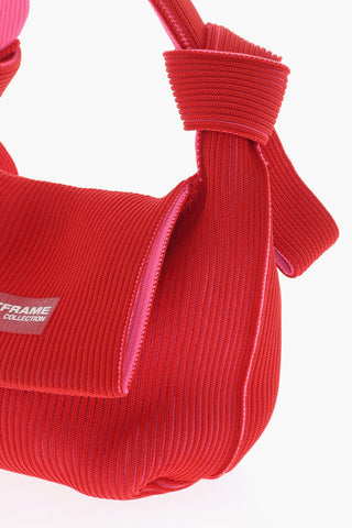Two-Tone Knitted Bag with Knotted Handle