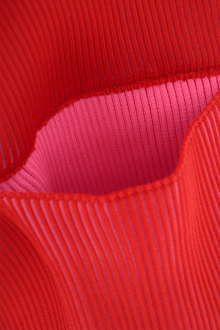 Two-Tone Knitted Bag with Knotted Handle