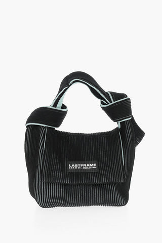 Two-Tone Knitted OBI Bag with Knotted Handle