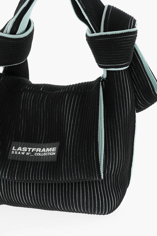 Two-Tone Knitted OBI Bag with Knotted Handle