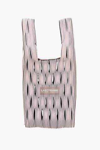 Two-Tone Knitted Tote Bag with Cut-Out Details