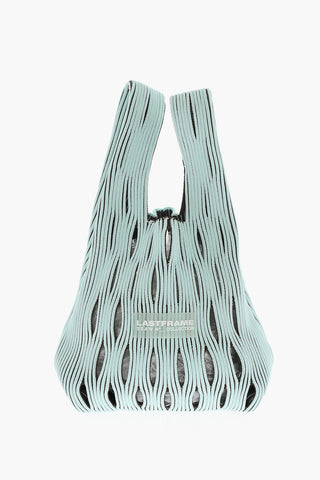 Two-Tone Knitted Tote Bag with Cut-Out Details