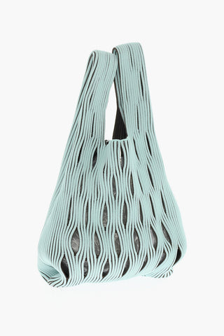Two-Tone Knitted Tote Bag with Cut-Out Details