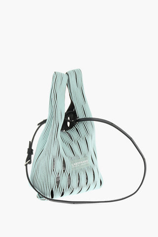 Two-Tone Knitted Tote Bag with Cut-Out Details