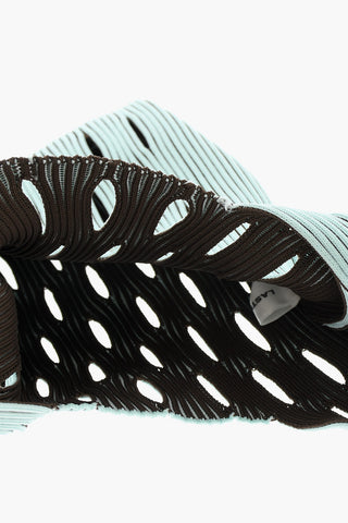 Two-Tone Knitted Tote Bag with Cut-Out Details