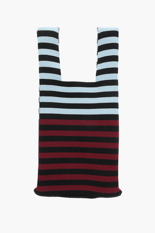 Borsa Tote in Maglia a Righe