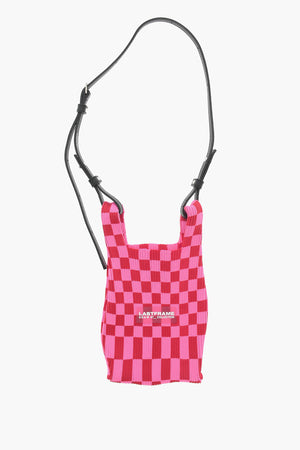 Bicolor Karierte Mini-Bag mit Trägerriemen aus veganem Leder