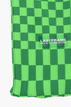 Bicolour Checked Knit Tote Bag