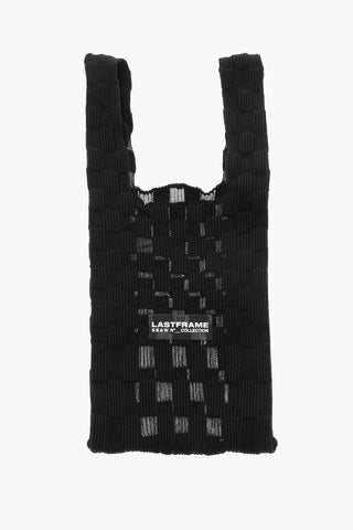 Kariertes Tote Bag mit halbtransparenten Details