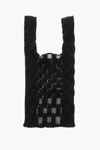 Kariertes Tote Bag mit halbtransparenten Details