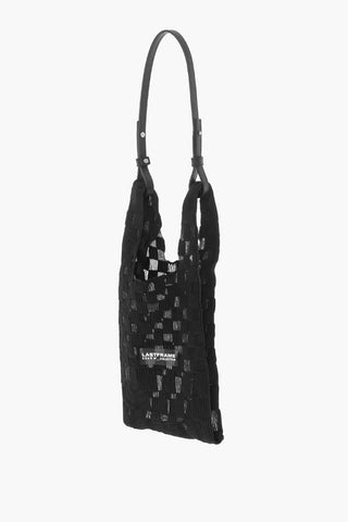 Kariertes Tote Bag mit halbtransparenten Details