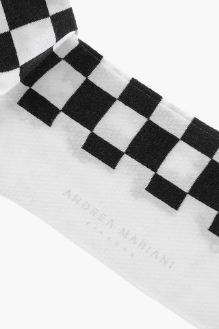Two-Tone Checked Long Socks