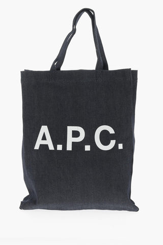 Denim Tote Bag with Printed Logo
