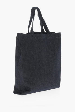 Denim Tote Bag with Printed Logo