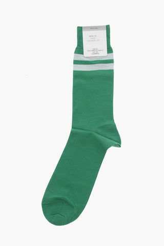 Solid Color Cotton Blend Socks with Contrasting Detail