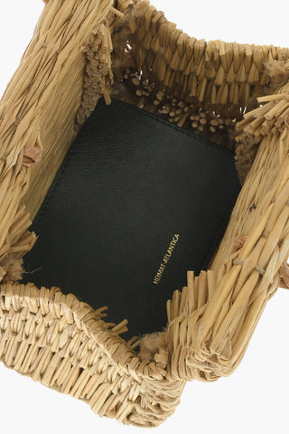Solid Color SHELLA Mini Basket Bag with Floral-Embroideries