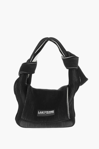 Two-Tone Knitted OBI Bag with Knotted Handle