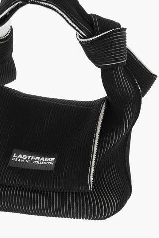 Two-Tone Knitted OBI Bag with Knotted Handle