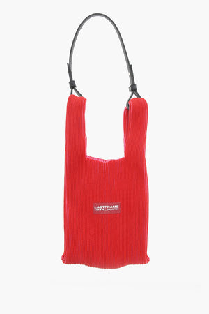 Bicolour Knit Tote Bag with Vegan Leather Shoulder Strap