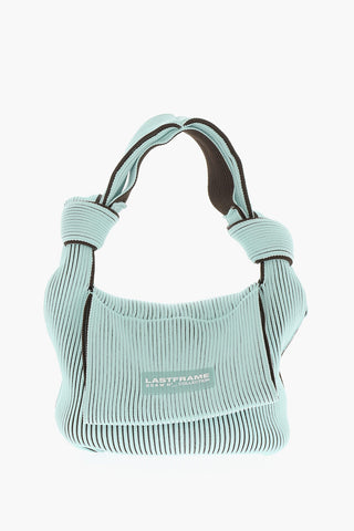 Two-Tone Knitted OBI Bag with Knotted Handle
