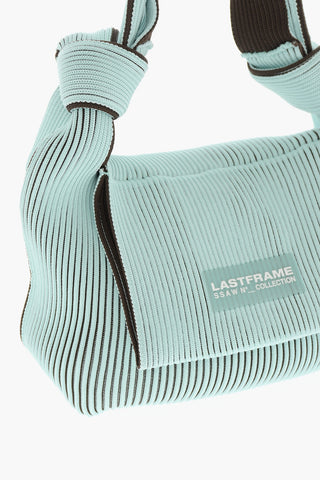 Two-Tone Knitted OBI Bag with Knotted Handle