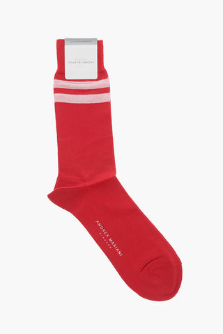 Solid Color Cotton Blend Socks with Contrasting Detail
