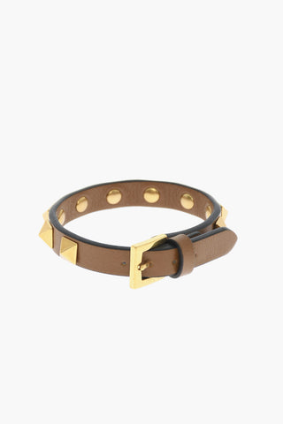 GARAVANI Leather Bracelet with Golden Studs