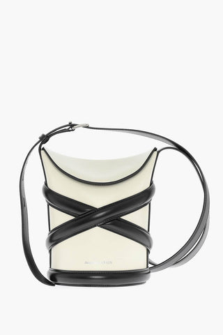 Two-Tone Leather Bucket Bag