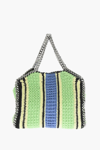 Crochet Tote Bag with Chain Shoulder Strap