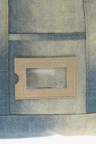Acid-Wash Effect Denim Tote Bag
