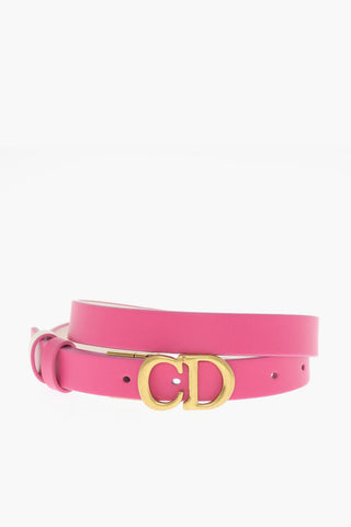 Reversible Leather Belt with Logoed Buckle 20mm
