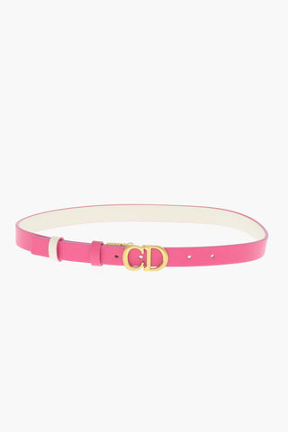Reversible Leather Belt with Logoed Buckle 20mm