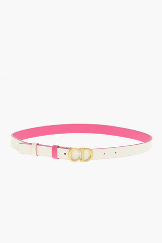 Reversible Leather Belt with Logoed Buckle 20mm