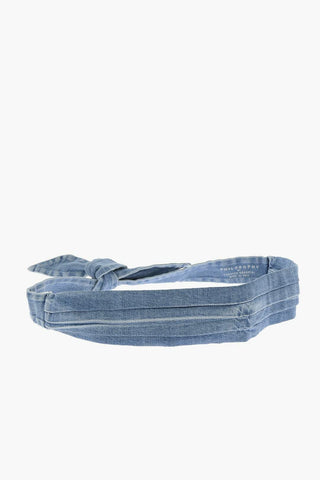Denim Belt with Pleated Detail 90mm