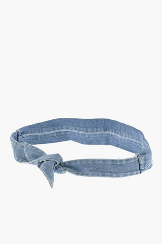 Denim Belt with Pleated Detail 90mm