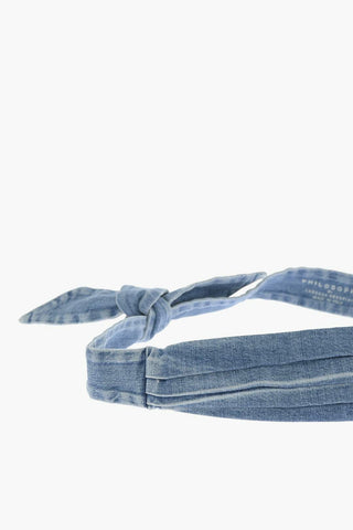 Denim Belt with Pleated Detail 90mm