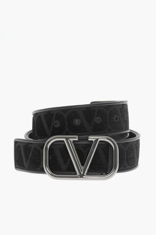 GARAVANI Leather and Fabric Belt with Logoed Buckle 40mm