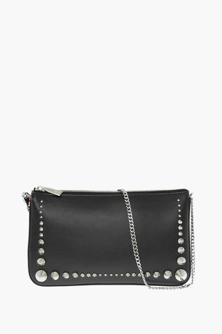 Leather Shoulder Bag with Studs