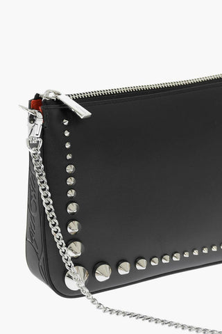Leather Shoulder Bag with Studs