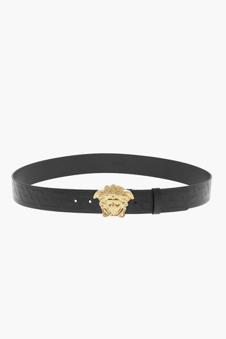 Leather Belt with Golden Buckle 40mm