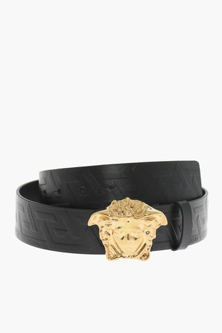Leather Belt with Golden Buckle 40mm