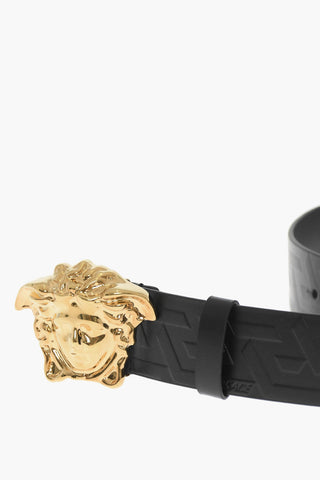 Leather Belt with Golden Buckle 40mm