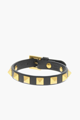 GARAVANI Leather Bracelet with Golden Studs