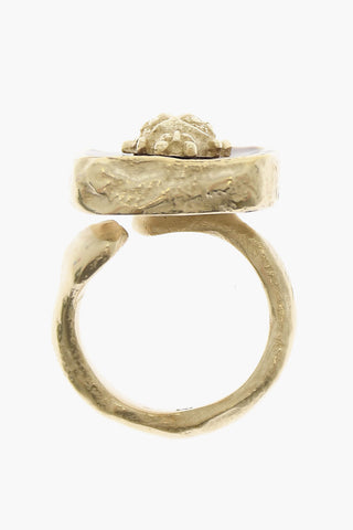 Brass JARDIN D'HIVER Ring with Golden Ladybird