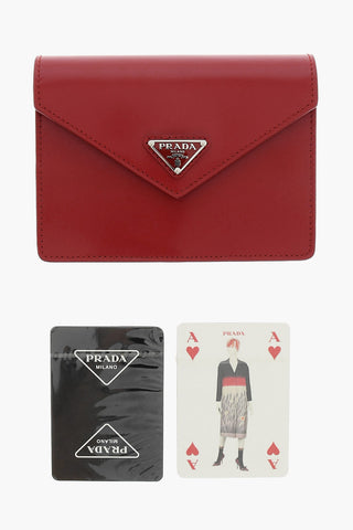 Pouch in Pelle a Tinta Unita con Carte da Gioco