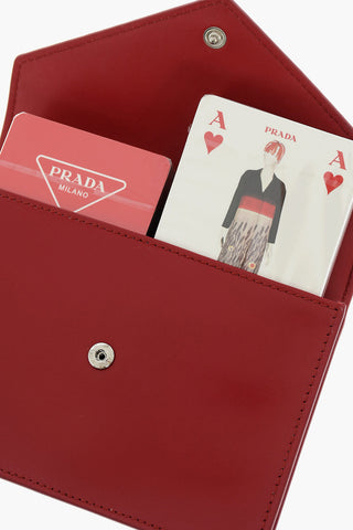 Pouch in Pelle a Tinta Unita con Carte da Gioco