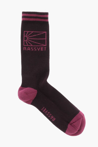 Cotton Blend Long Socks with Contrasting Details